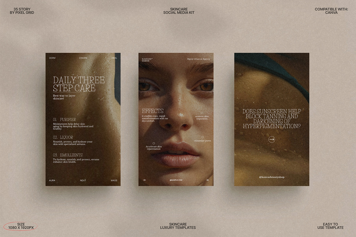 Instagram Canva Skincare Story Kit preview 4