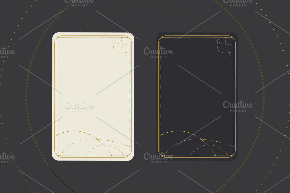 Vector Tarot Card Frame Templates, a Decorative Illustration by PsychocheArt (Photo 8 of 9)