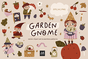 Garden Gnome - Hand drawn clipart