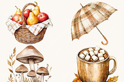 Watercolor Autumn Clipart, an Object Illustration by SparkyDesignsUS (Thumbnail 6 of 10)