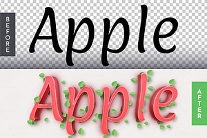 Apple Leaves Editable Text Effect