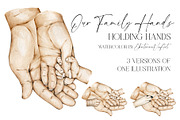Parent and Newborn Hands Watercolor, a Person Illustration by EkaterinaViArt (Thumbnail 1 of 4)