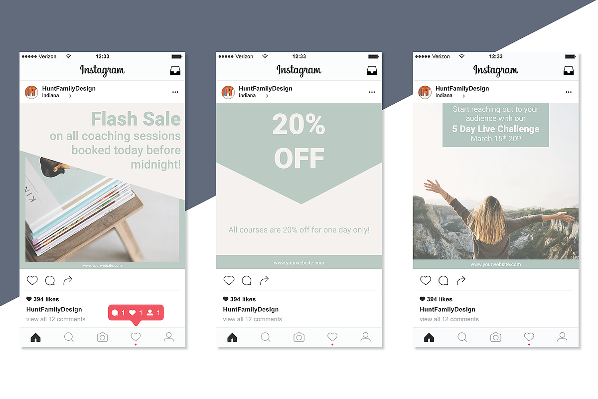 Clean and Minimal Instagram Posts, a Social Media Template by Hunt Family Design (Photo 2 of 7)