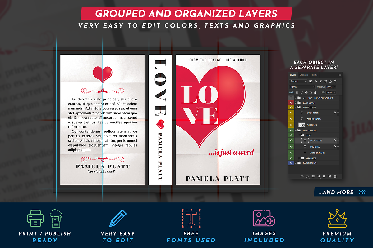 Book Cover Template 53, a Templates & Theme by Digital Goods (Photo 3 of 11)