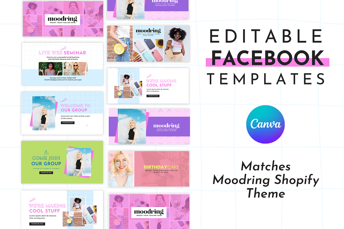 Facebook Template Bold Canva, a Social Media Template by ltsdesigns (Photo 1 of 5)