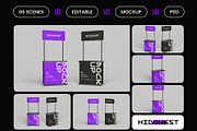 Portable Stand Booth Mockup, a Mockup by hiddemaru (Thumbnail 2 of 4)