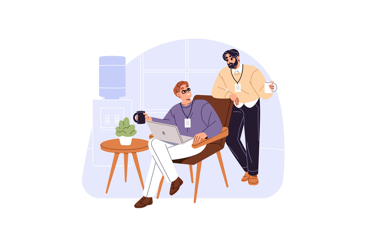 People on coffee break at work set, a Person Illustration by PaperTrident (Photo 6 of 7)