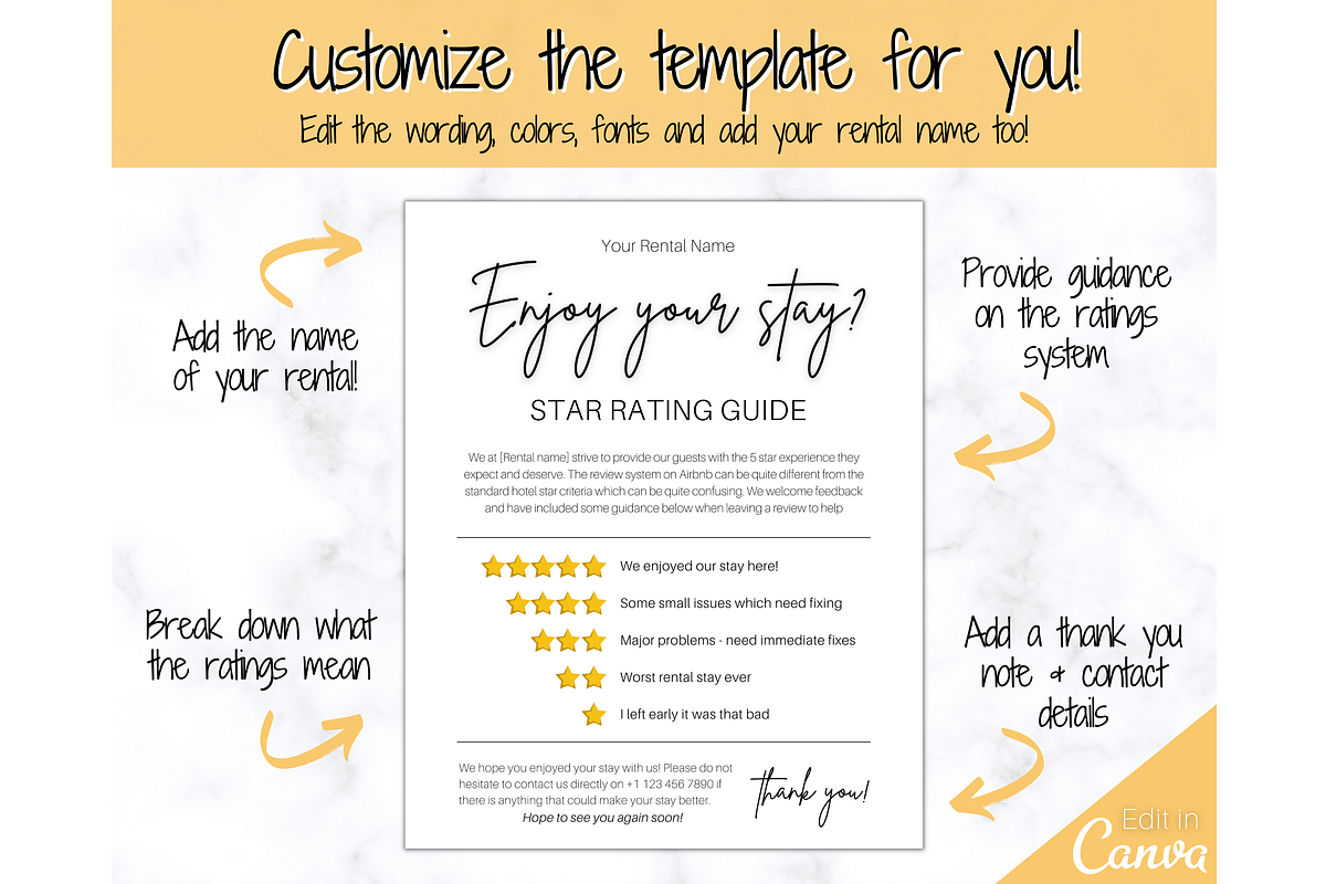 Airbnb Rating Sign, Host Review VRBO, a Poster Template by Templatables (Photo 7 of 9)