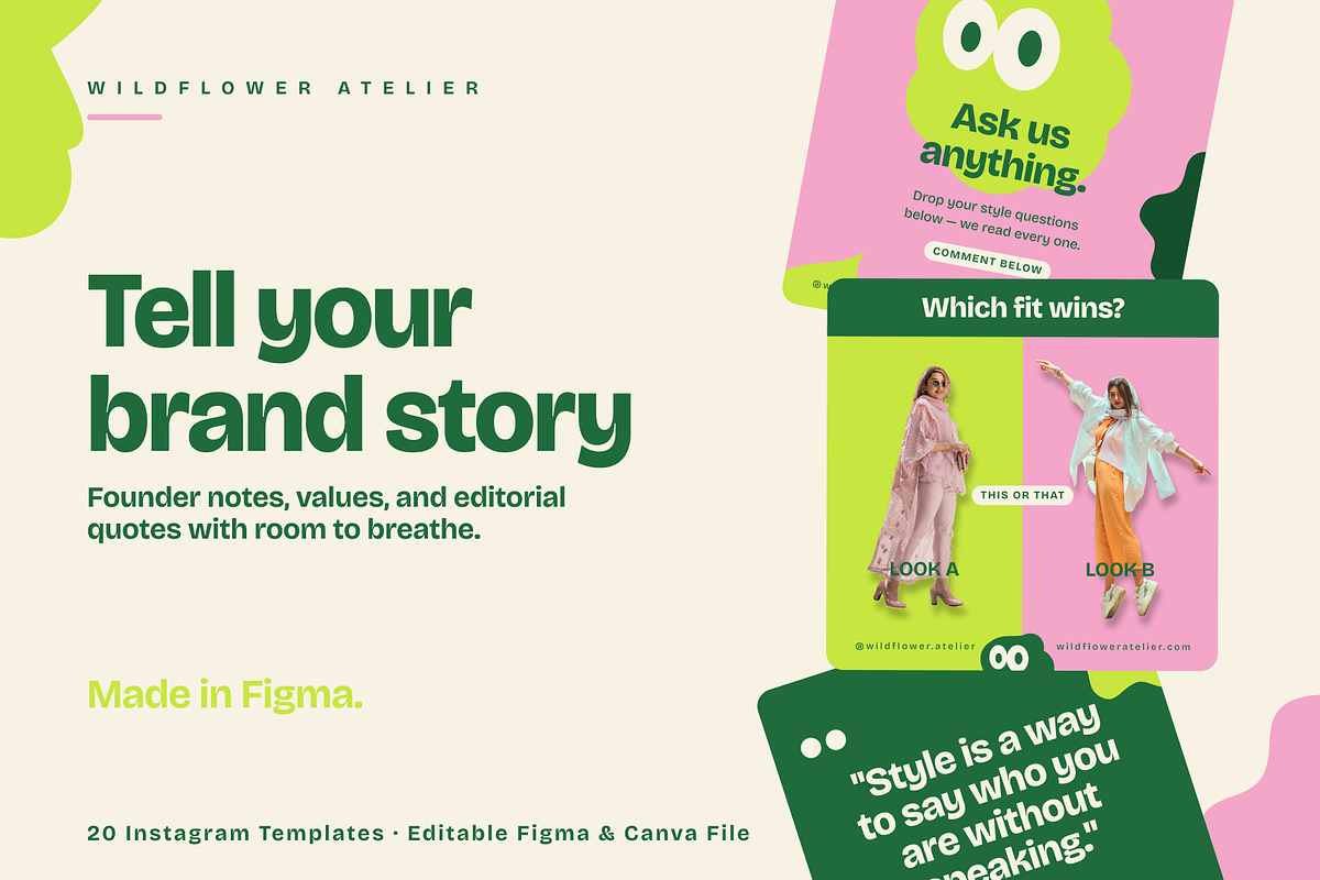 Fashion Atelier Instagram Templates, a Social Media Template by xStudio (Photo 5 of 6)