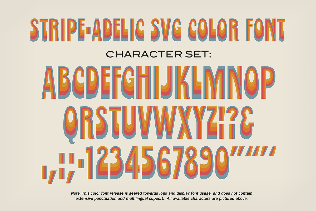 Stripe-adelic SVG Color Font preview 3