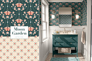 Moon Garden pattern & clipart, a Pattern Graphic by @olga.angelloz (Thumbnail 8 of 16)