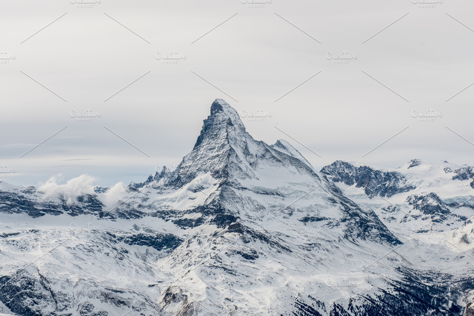 Moody view on snowy Matterhorn, a Nature Photo by Ekaterina Grivet