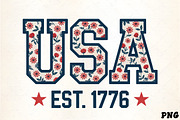 Usa floral design patriotic american, an Illustration by CrexoraLab (Thumbnail 1 of 4)