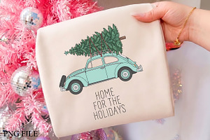 Home For The Holidays Car PNG Art, a Seasonal Illustration by CrexoraLab