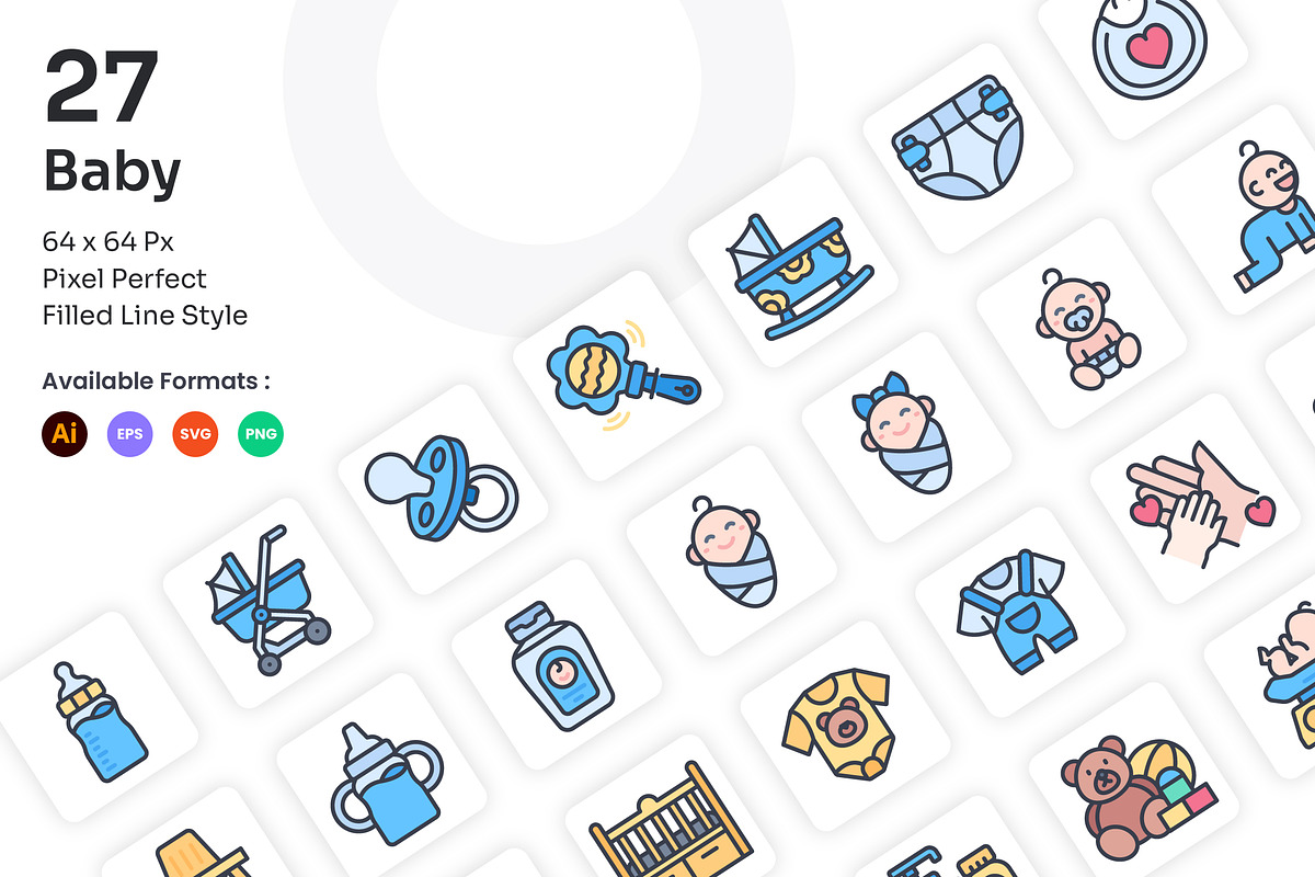 Baby Icons Set - Filled Line, an Icon by Kmg Design (Photo 1 of 2)