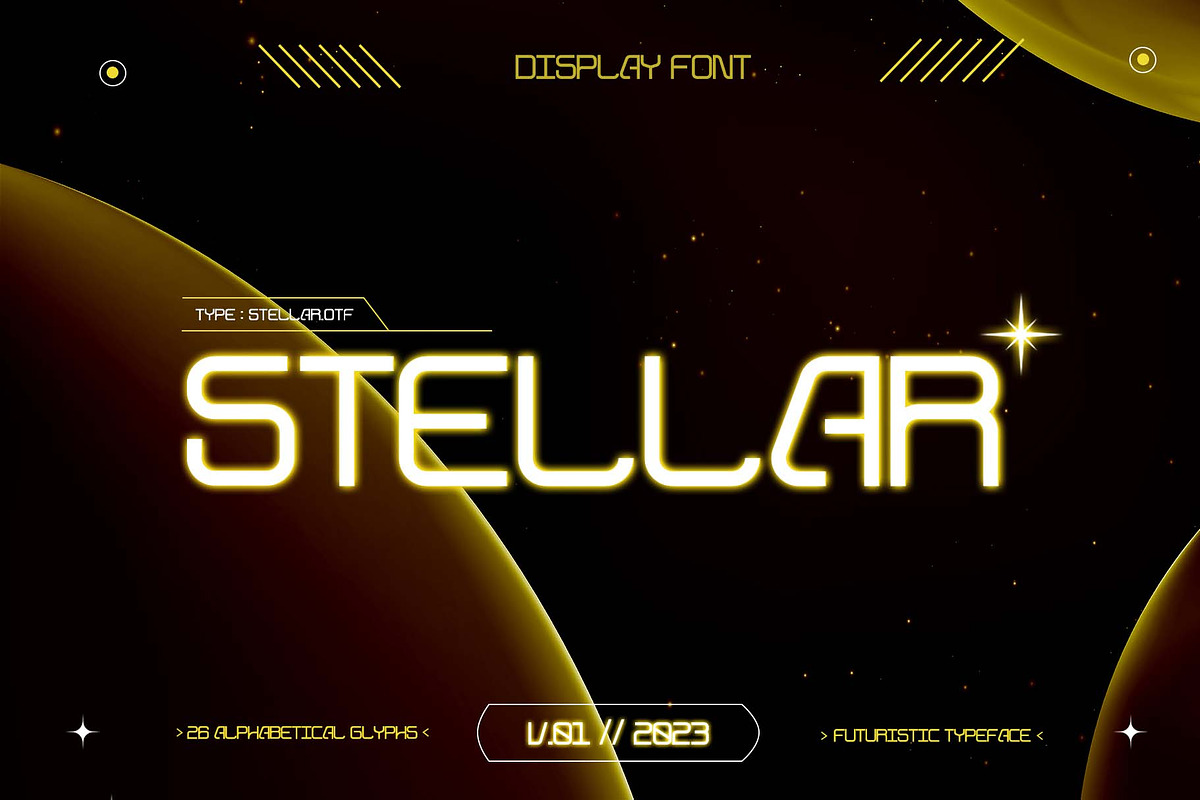 Stellar - Futuristic Display Font, a Sans Serif Font by Inviline.co (Photo 1 of 7)