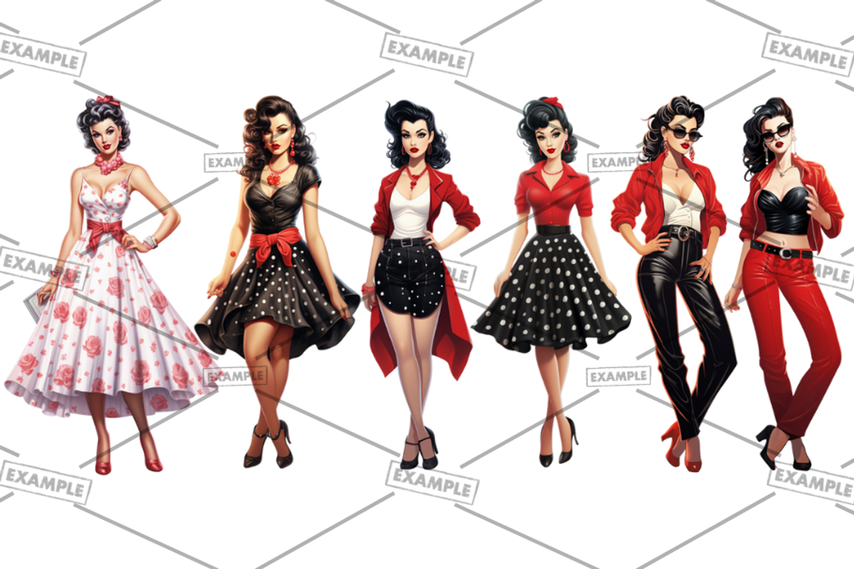 Rockabilly Women Bulk Bundle of 68, a Graphic by Jay Major Designs (Photo 17 of 20)