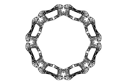 Ornate round frame design