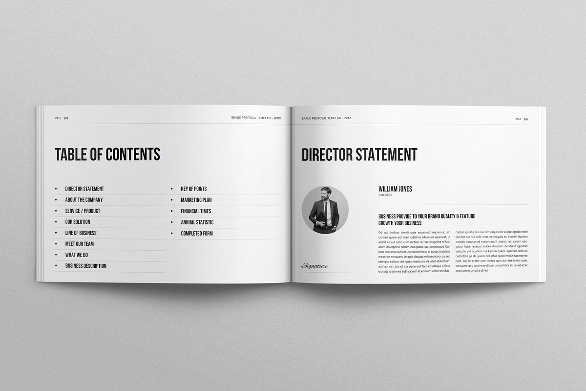 Brand Proposal Template Landscape, a Brochure Template by E-Type (Photo 2 of 7)
