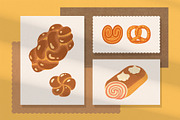 Bread Pastry Bakery products vector, a Food Illustration by Neliakott ♥ (Thumbnail 5 of 11)