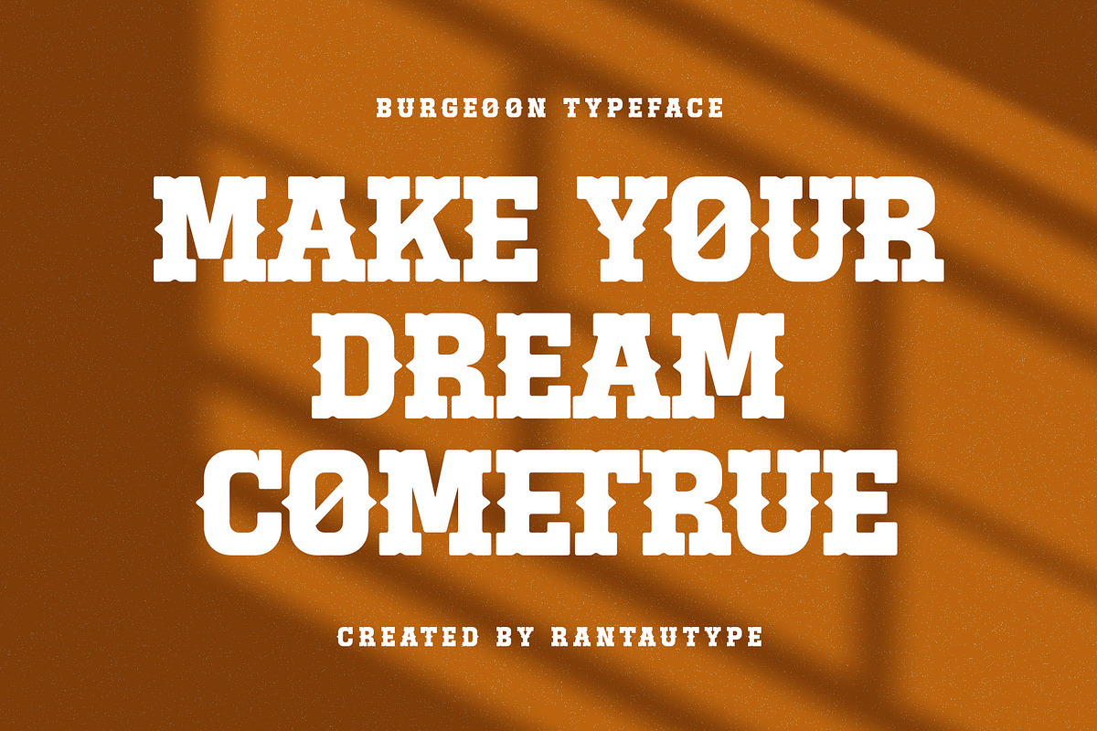 Burgeon Decorative Western font, a Serif Font by RantautypeStudio (Photo 2 of 15)