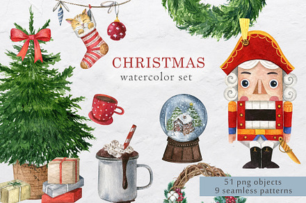 Christmas watercolor set