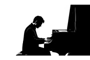 Piano Player Silhouette Vector Bundl, an Illustration by jahid234 (Thumbnail 7 of 20)