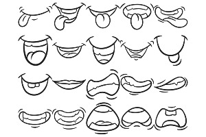 Cartoon Mouths Set 1 Procreate Brush