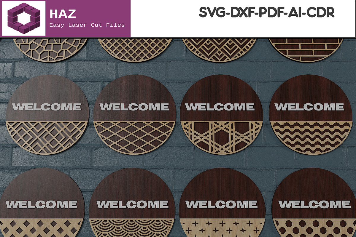 Laser Cut Welcome Sign Bundle 288, a Graphic by AtacanDigital (Photo 1 of 6)