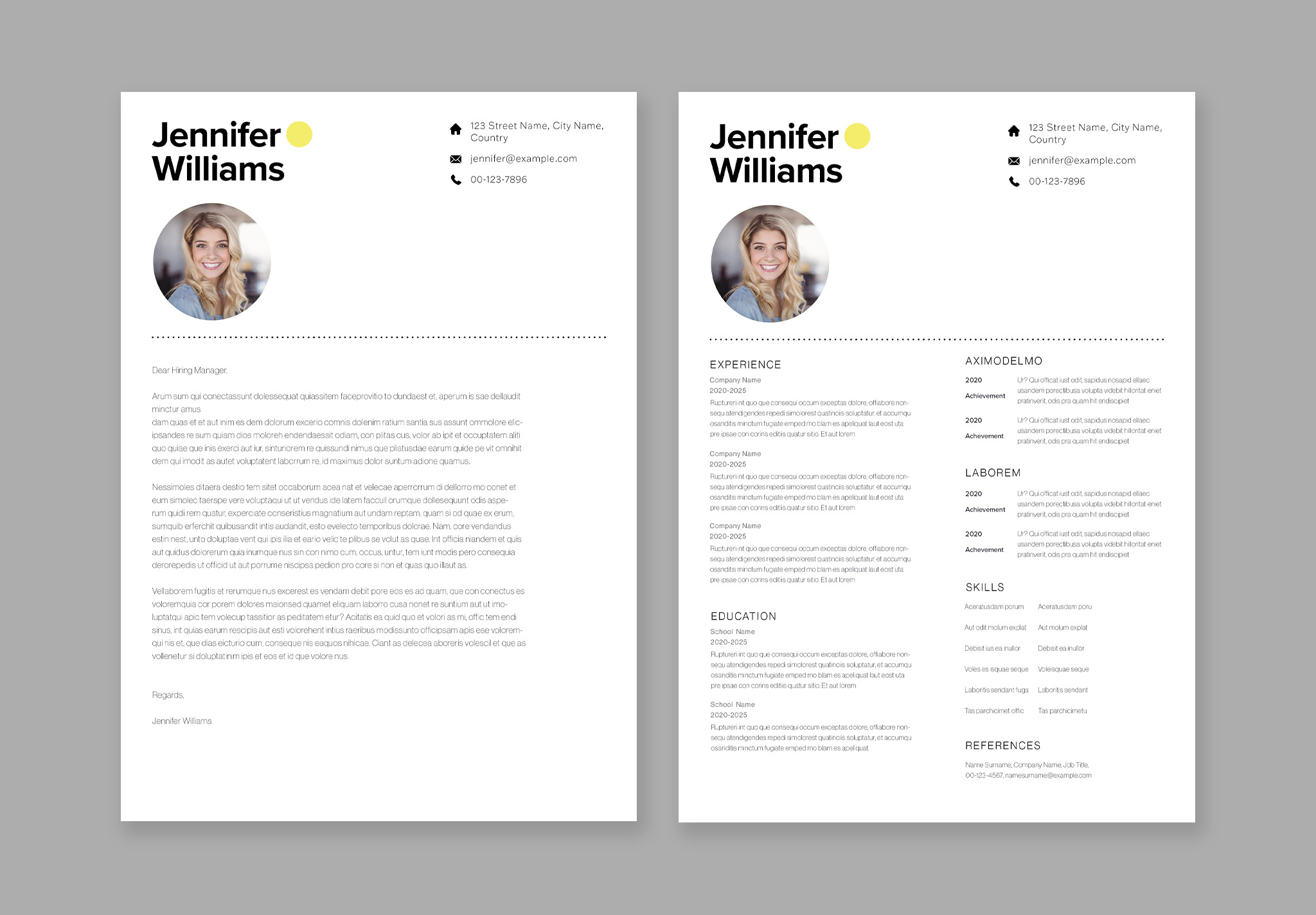 Minimal Resume Design Layout, a Resume Template by wavebreak
