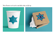 Blue Gold Jewish Star Clipart, an Illustration by Melissa Held Designs (Thumbnail 2 of 3)