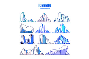 Floating icebergs collection, an Illustration by 32pixels