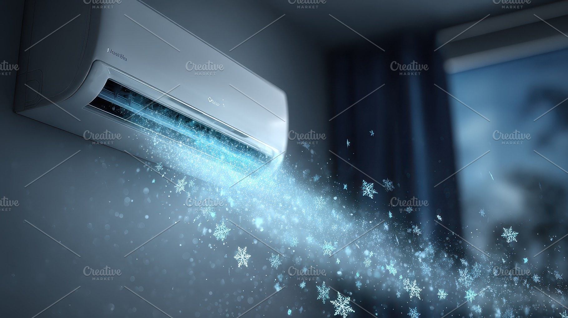 Air conditioner blowing cool air sno, a Photo by Pixeness Studio