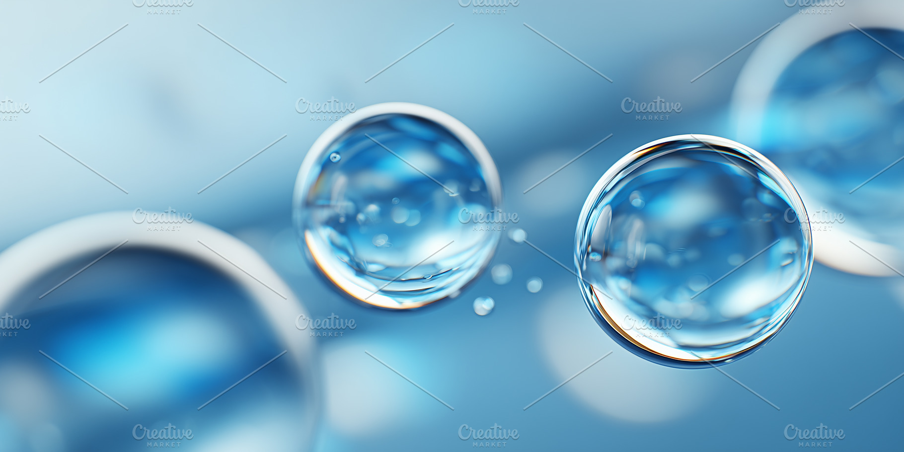 Close-up bubbles of water on a blue, a Background Photo by MistyDay
