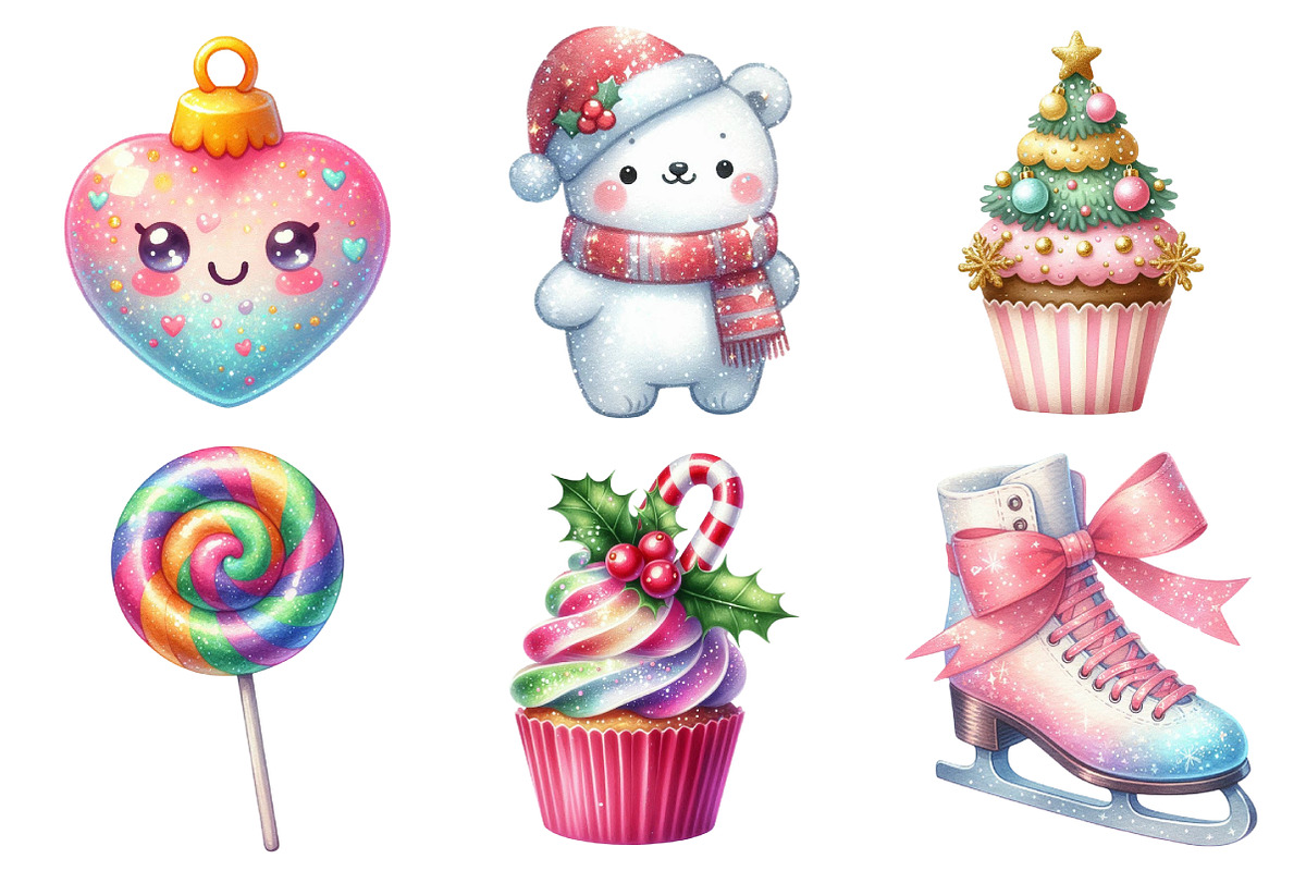 Glitter Cute Christmas Sublimatio, an Illustration by Daily.Designs (Photo 5 of 5)