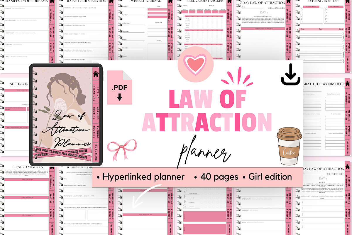 Law of Attraction Planner, a Templates & Theme by bellaROSEworkshop (Photo 1 of 10)