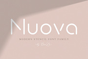 Nuova - Modern Round Stencil Font, a Sans Serif Font by Anna Zakharchenko (Thumbnail 1 of 8)