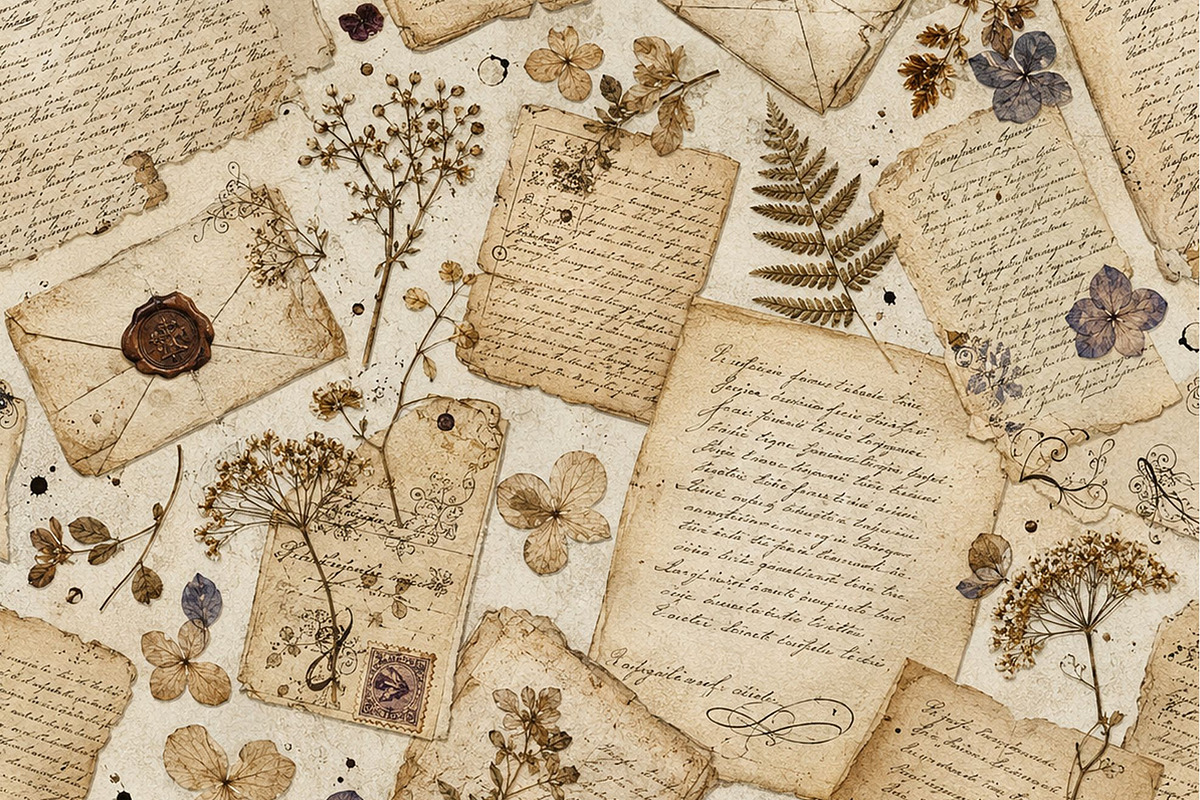 Vintage Pattern Scrapbook Paper PDF, a Decorative Illustration by Image for Sale (Photo 3 of 3)