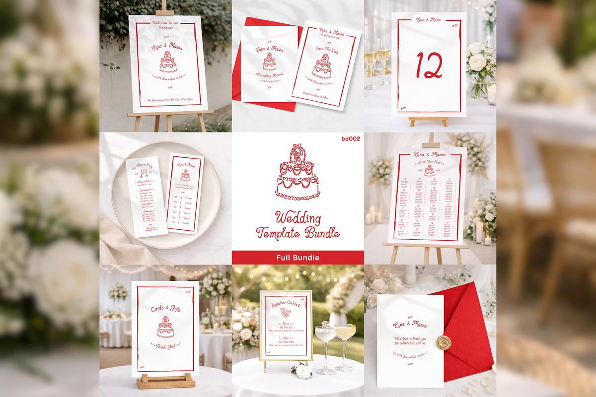 Wedding Bundle Template bd002, a Stationery Template by TyphoonStudio