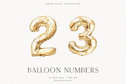 Gold Balloon Numbers, a Decorative Illustration by PeDe Designs (Thumbnail 3 of 7)