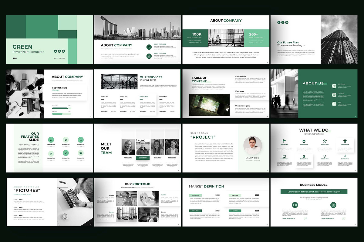 Green PowerPoint Template, a Presentation Template by Artemis-products (Photo 5 of 7)