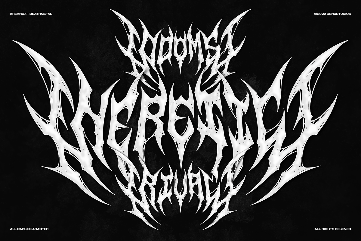 Kreanox | Black Metal Font, a Blackletter Font by Denustudios (Photo 6 of 12)