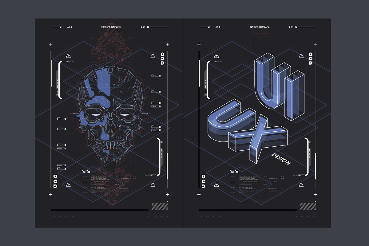 Hud Futuristic Posters Templates, a Technology Illustration by Andrew_Derr (Photo 3 of 5)