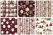 Burgundy Ivory Christmas Patterns, a Pattern Graphic by Design Station (Thumbnail 2 of 5)