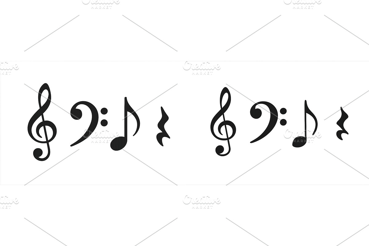 Musical notes and symbols arranged, an Illustration by ZinetroN