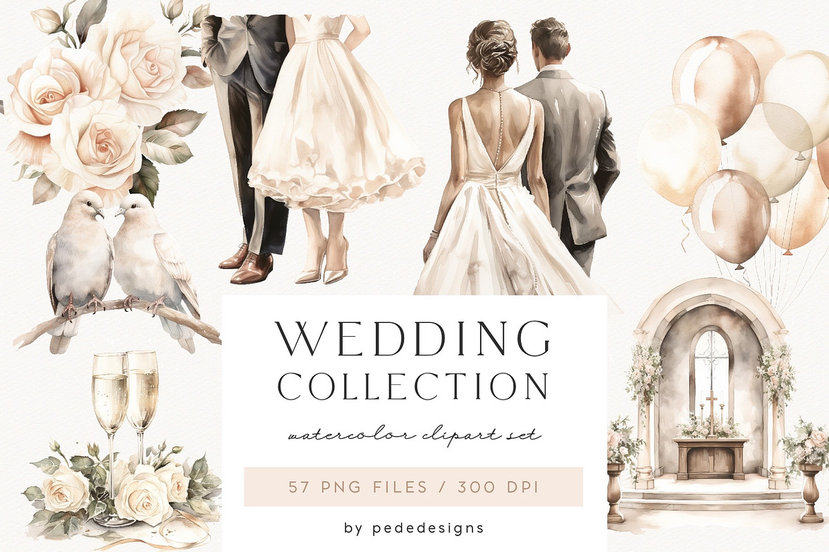 Wedding Collection, a Decorative Illustration by PeDe Designs