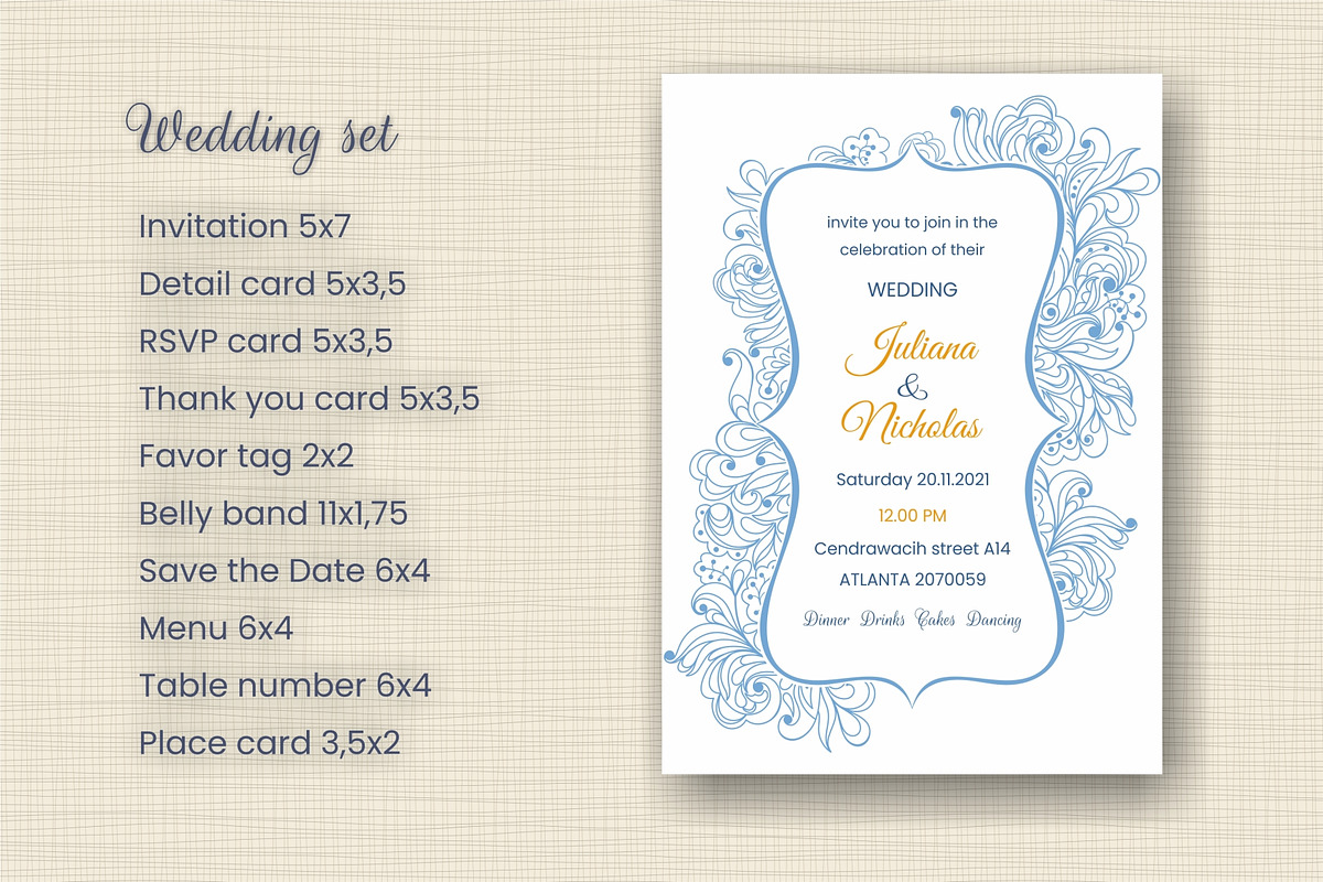 Wedding Invitation set, an Invitation Template by NataLito (Photo 2 of 5)