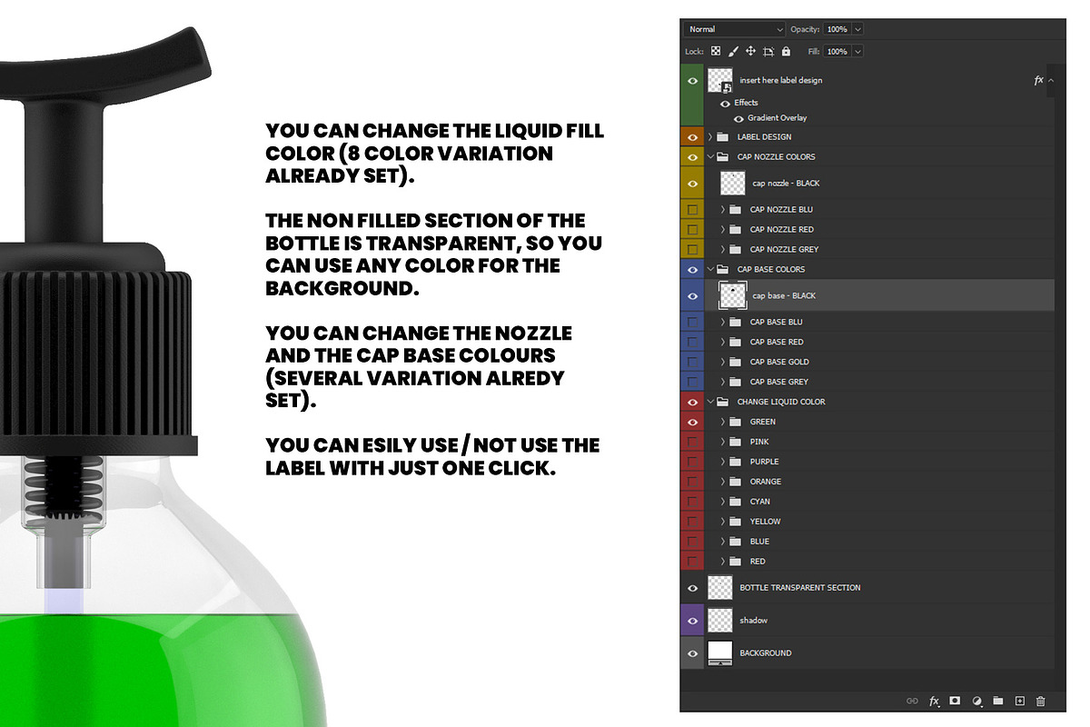 Hand Sanitizer Bottle Mockup, a Packaging Mockup by Illusiongraphic (Photo 3 of 9)