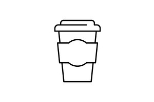 Paper Coffee Cup Line Icon