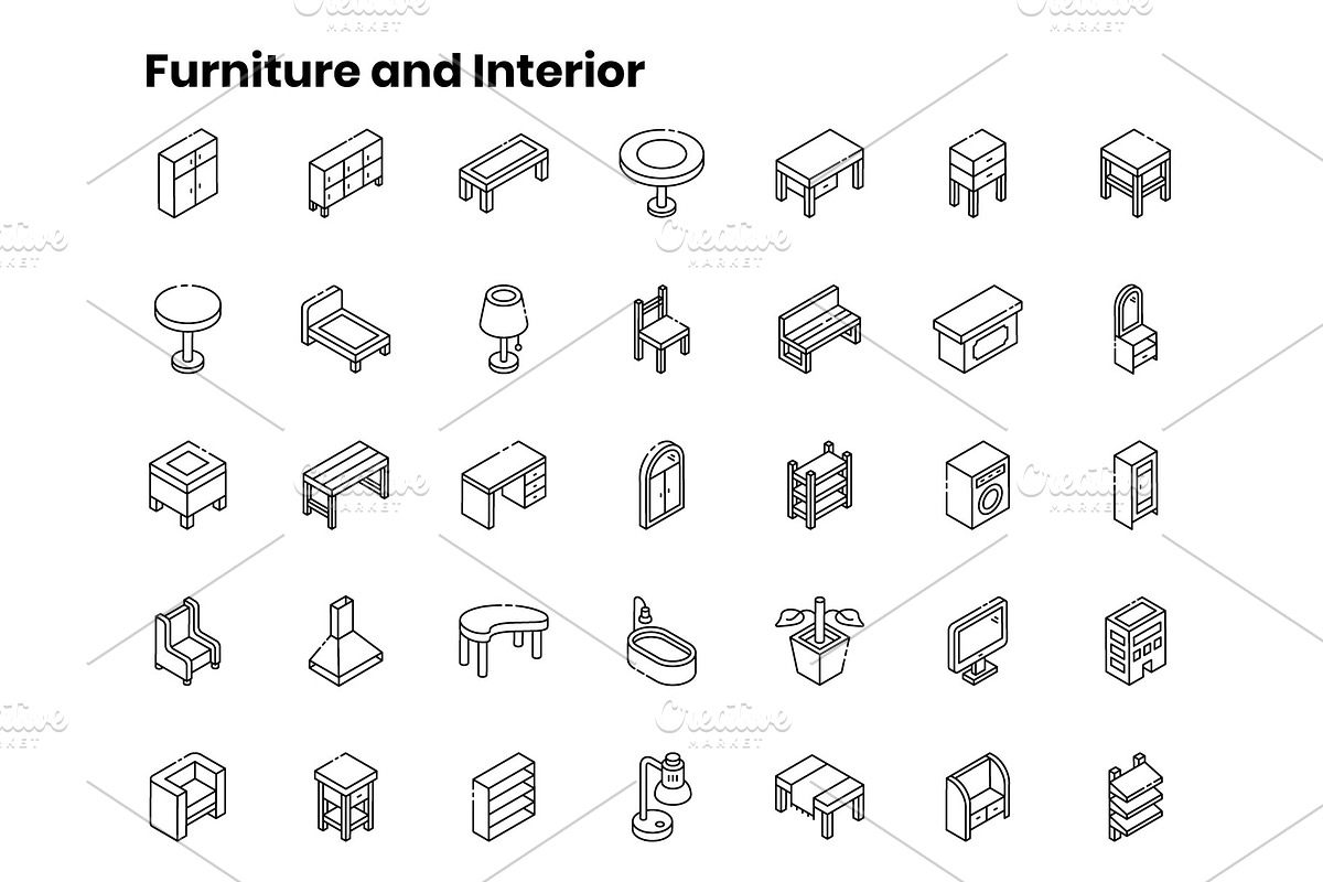 2000+ Isometric Icons Set, an Outline Icon by Brickclay (Photo 15 of 37)